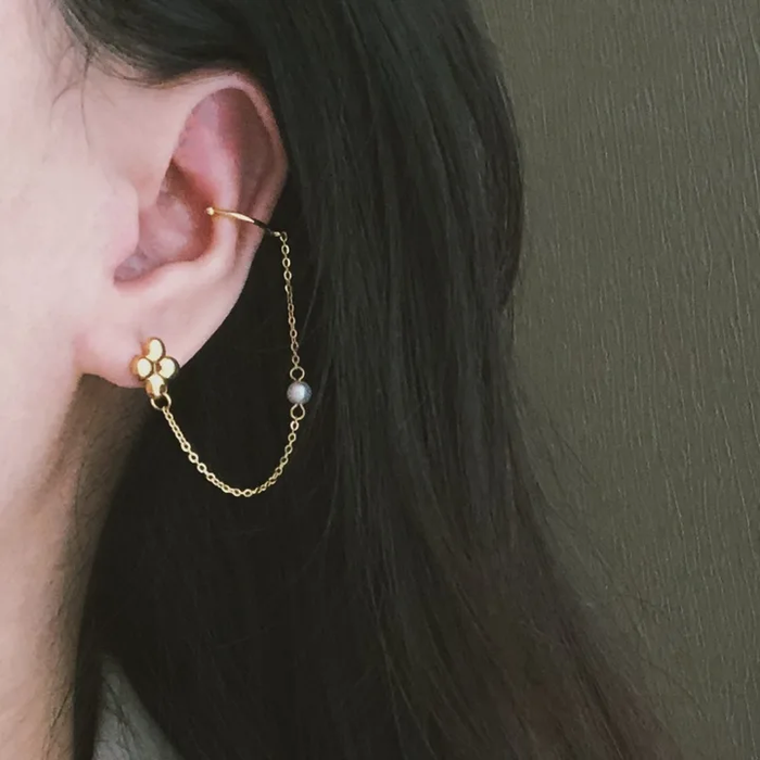 Arete Flower Earcuff - Lumina