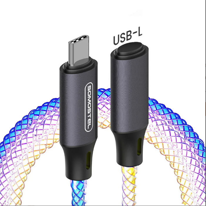 Cable SOMOSTEL SMS-BY06 tipo C a tipo C PD RGB