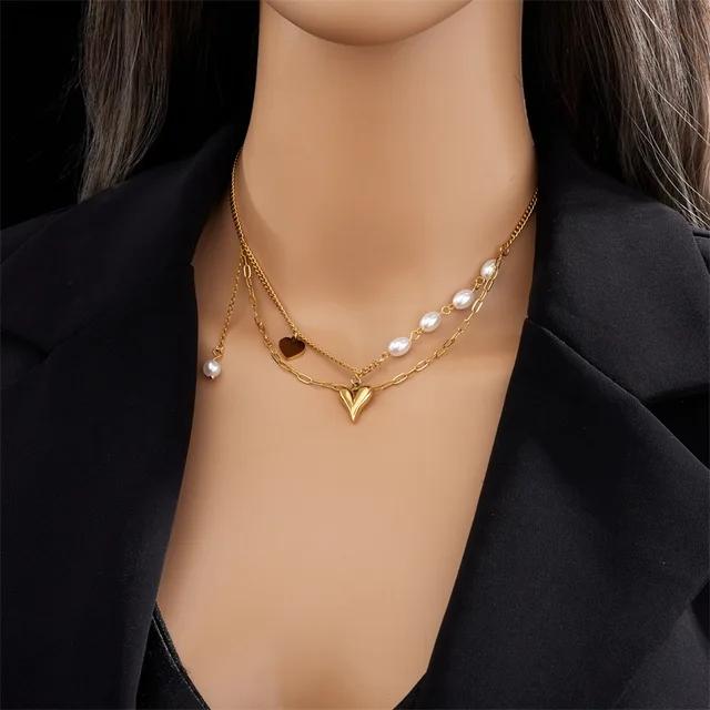 Collar Pearl Heart - Lumina